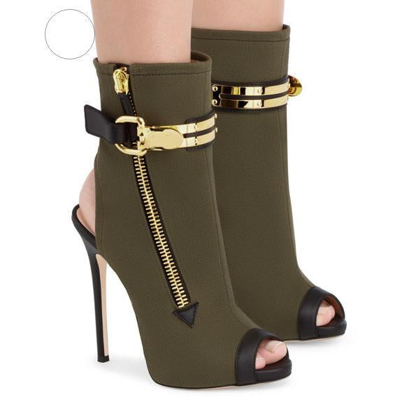 army green high heels