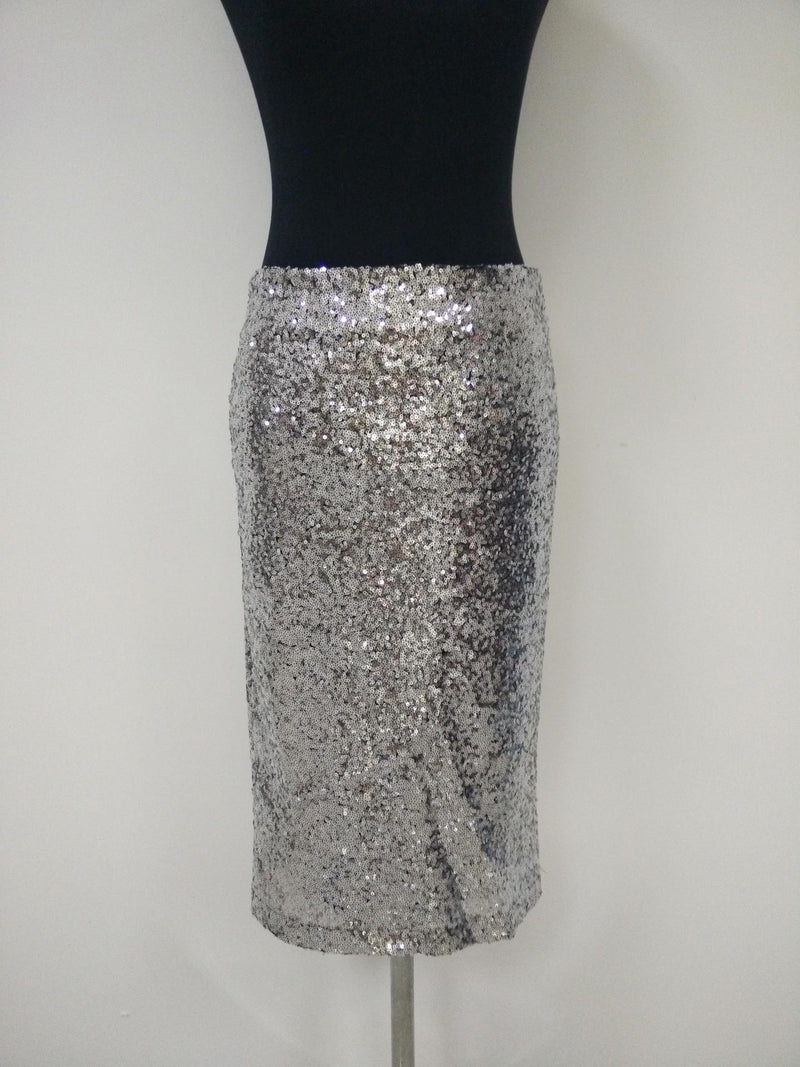 Silver Sequins Sexy Knee-Length Pencil Skirt – May Your Fashion