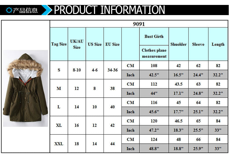 Wool Hooded Long Sleeves Thick Slim Cotton Coat – May Your Fashion