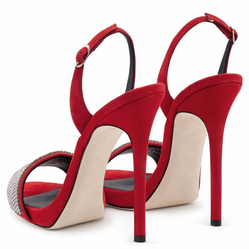 Shinning Rhinestone Open Toe Stiletto High Heels Prom Sandals Shoes ...