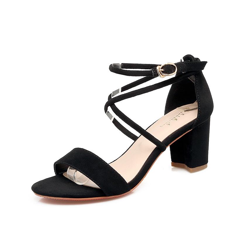 Open Toe Ankle Straps Wrap Low Chunky Heel Sandals – May Your Fashion