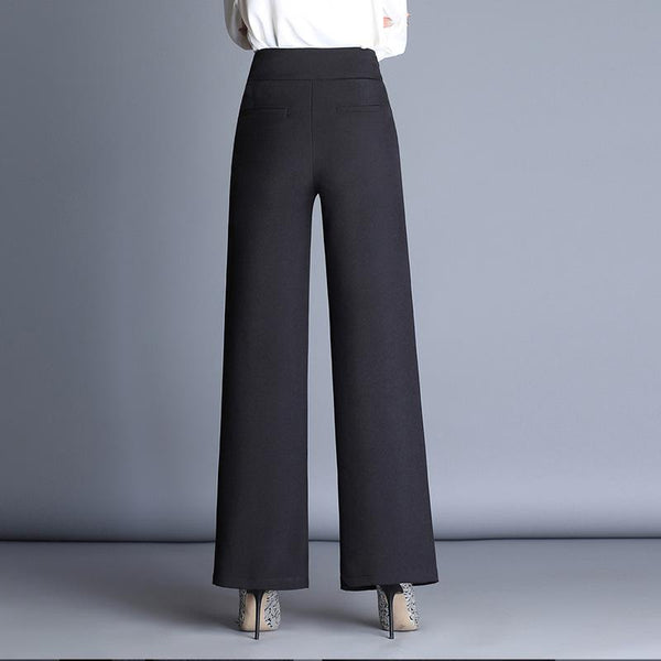 Solid Color High Waist Wide Leg Long Casual Pants – May Your Fashion