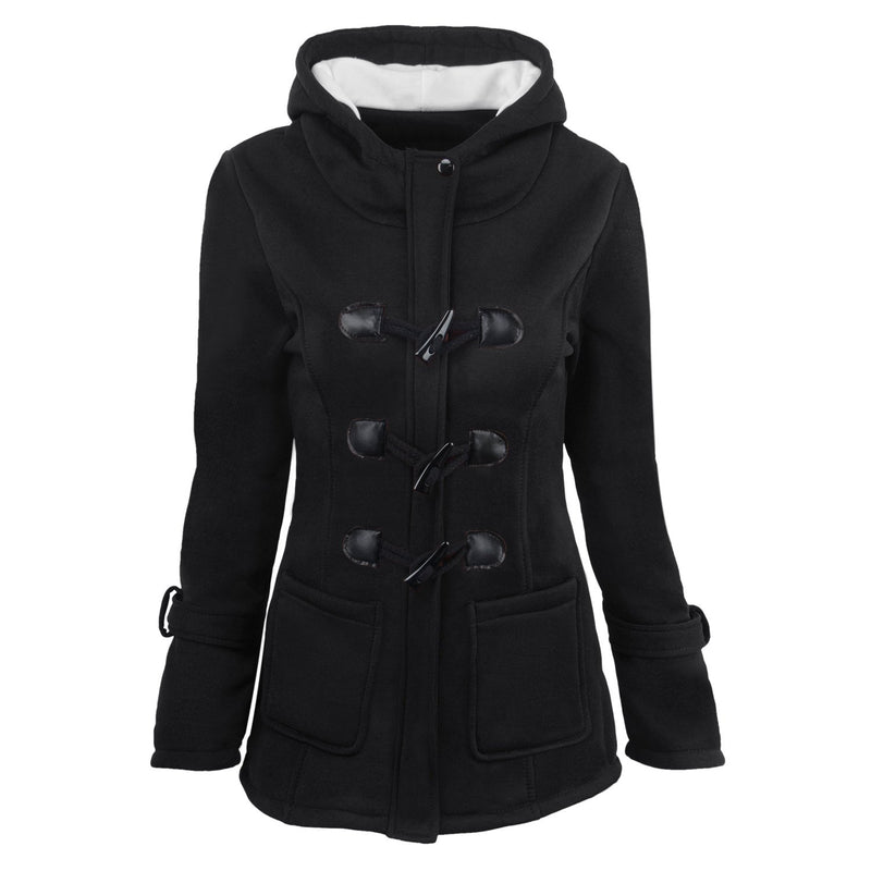 Button Pocket Long Warm Hooded Trench Coat – May Your Fashion