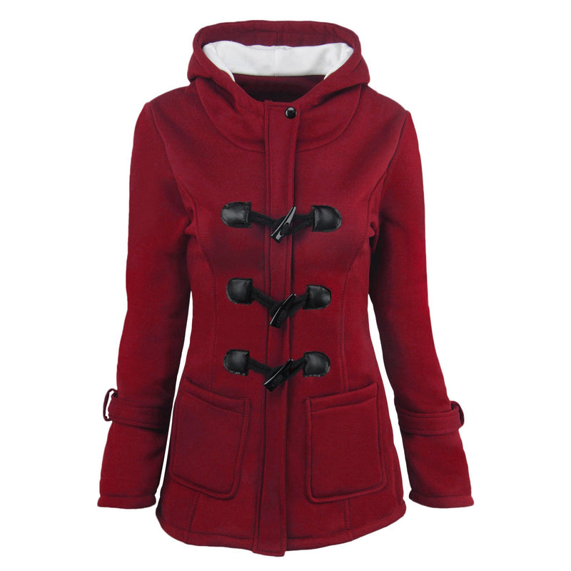 Button Pocket Long Warm Hooded Trench Coat – May Your Fashion