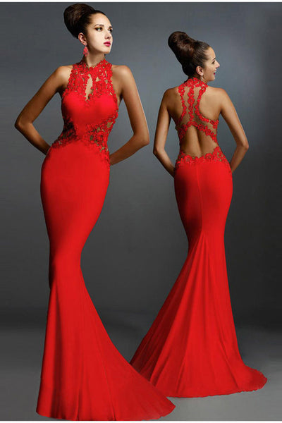 Pure Color Bodycon Mermaid Backless Long Dress – May Your Fashion