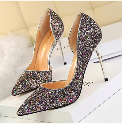 Shinning Pointed Toe Stilettos Pumps High Heel Shoes – May Your Fashion