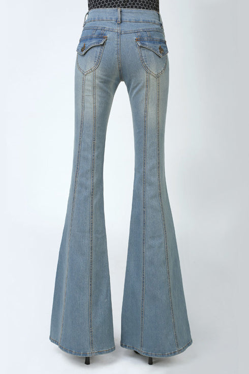 Big Trumpet Pure Color Slim Long Denim Pants Jeans – May Your Fashion