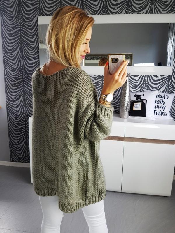 Solid Color Cardigan Loose Women Gray Long Sweater – May Your Fashion