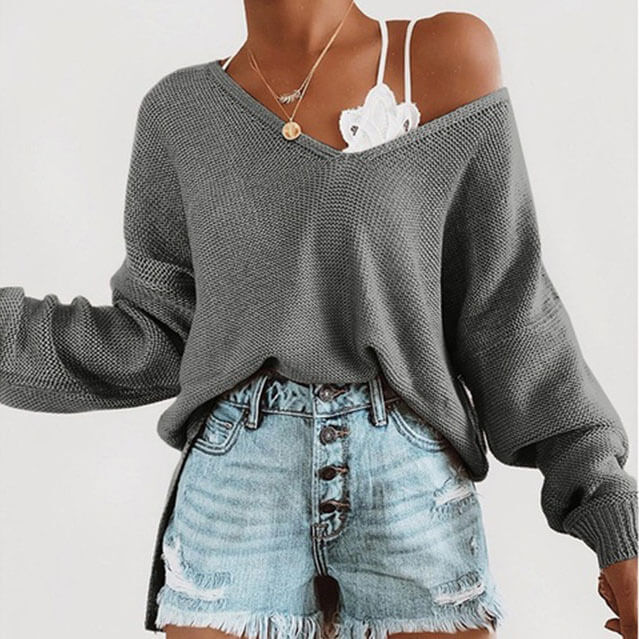 Oversized Top | Knit Top | V Neck Top – May Your Fashion
