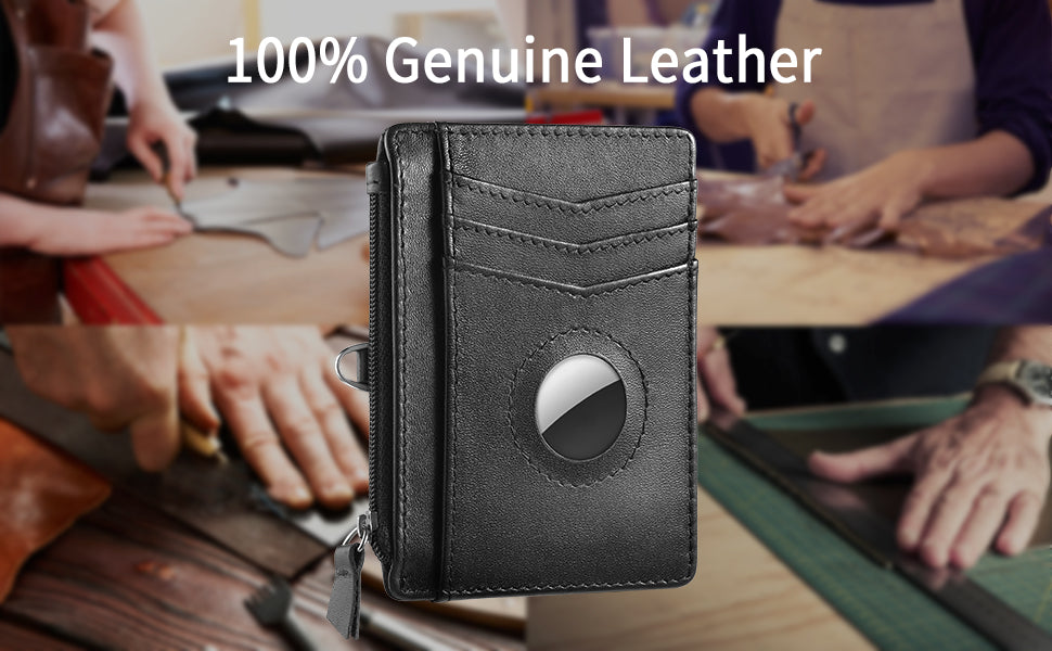 Leather wallet for airtag