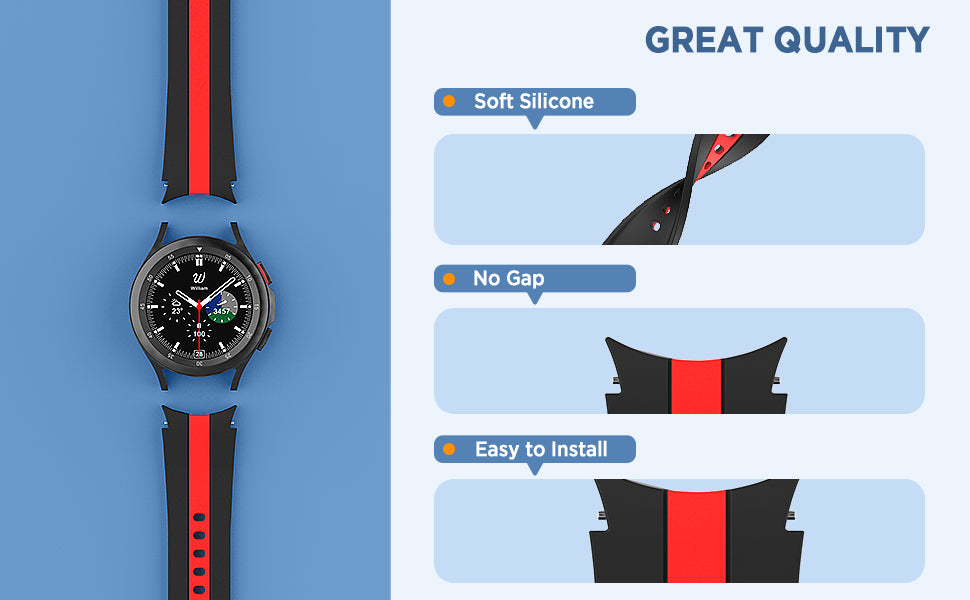 Soft silicone smart watch strap