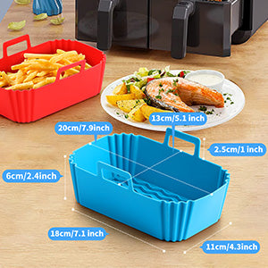 Bandeja de freidora de aire Rectangular Siliocne Air Fryer Bowls Material de  silicona para DZ201 Dropshipping - AliExpress