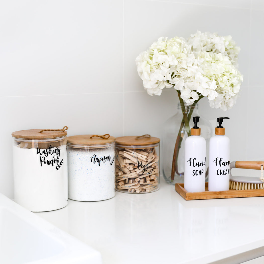 Pretty Storage Jar Containers For Pantry Laundry