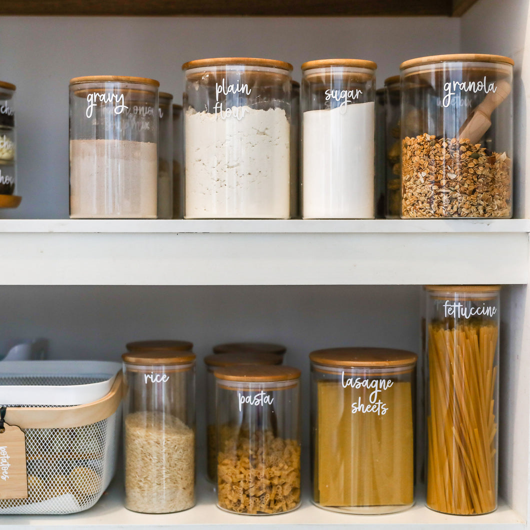 2 Litre Pld Glass Canister Jar With Natural Bamboo Lid Pretty Little Designs Pty Ltd