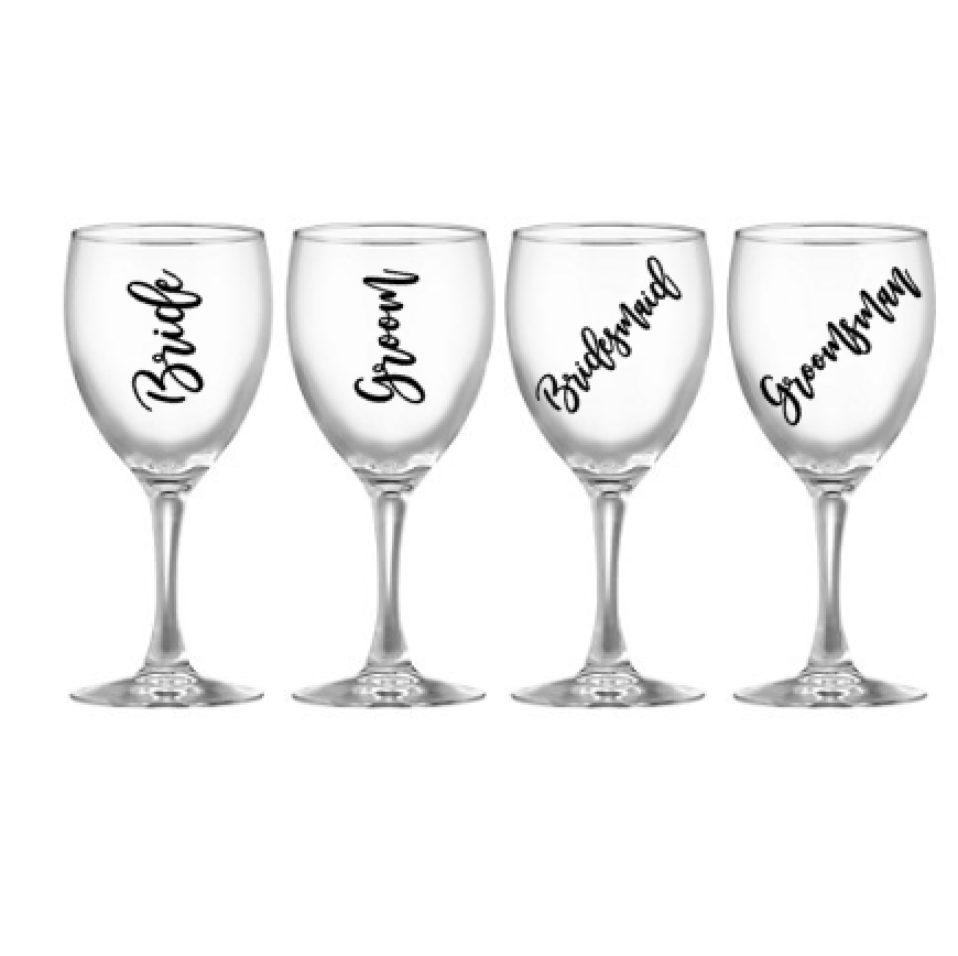 Wedding Glass Decals Personalised Wine Glass Decals Pretty