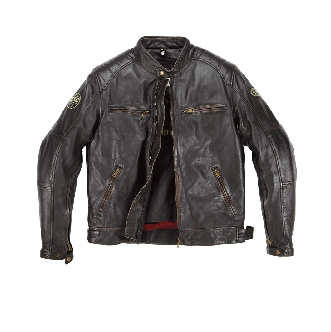 HELSTONS TRACK LEATHER JACKET - OLDIES 