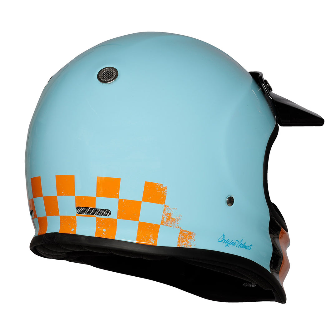 blue motorcycle helmets