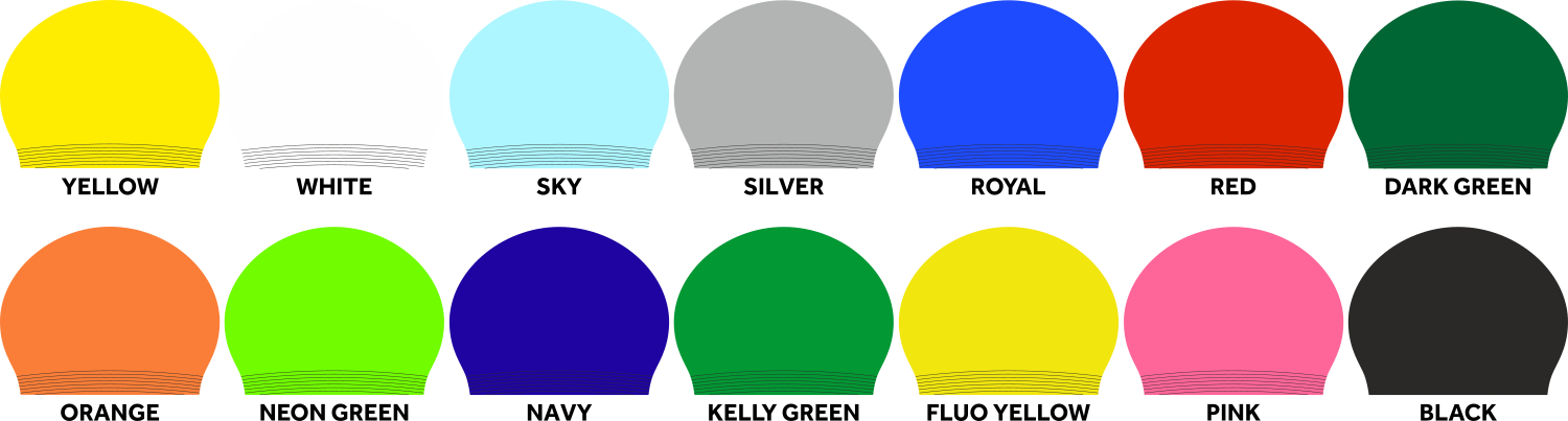 SwimPath Custom Printed Latex Cap Colours