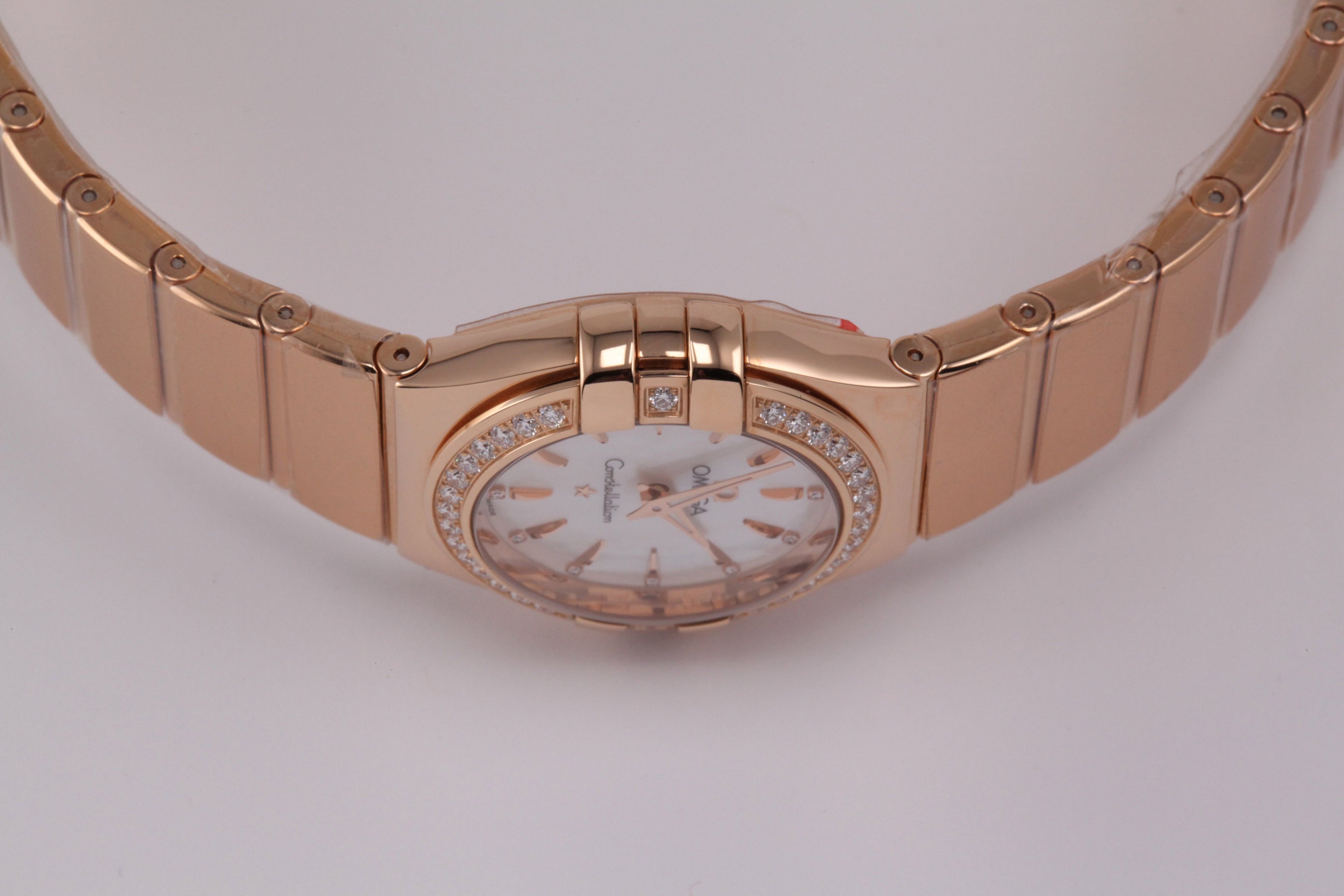 omega rose gold watch womens