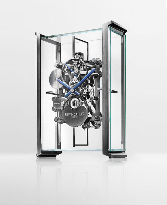 Erwin Sattler Limited Edition Skeleton Table Clock by Audi Design - The Luxury Well