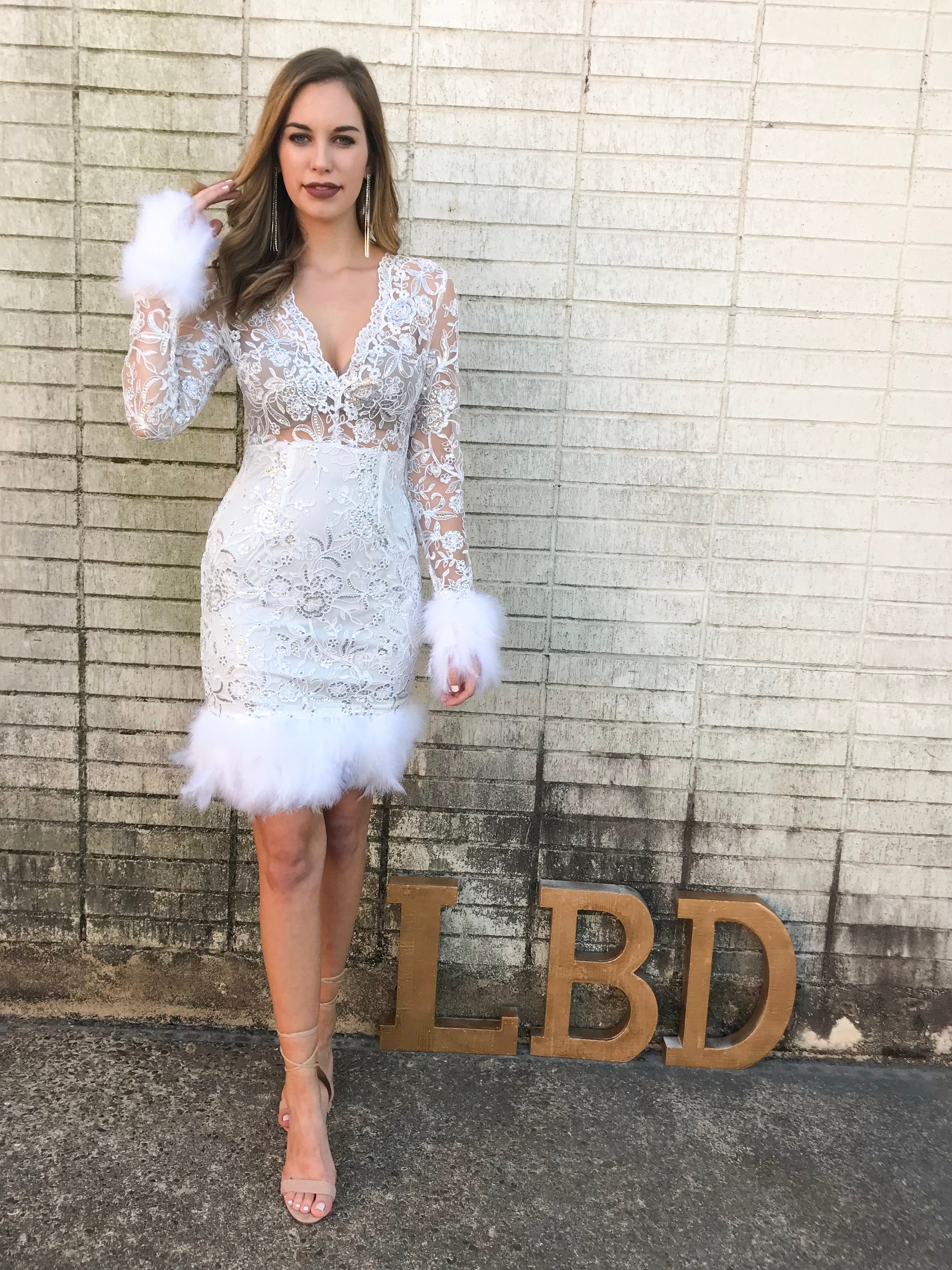 white holiday party dress
