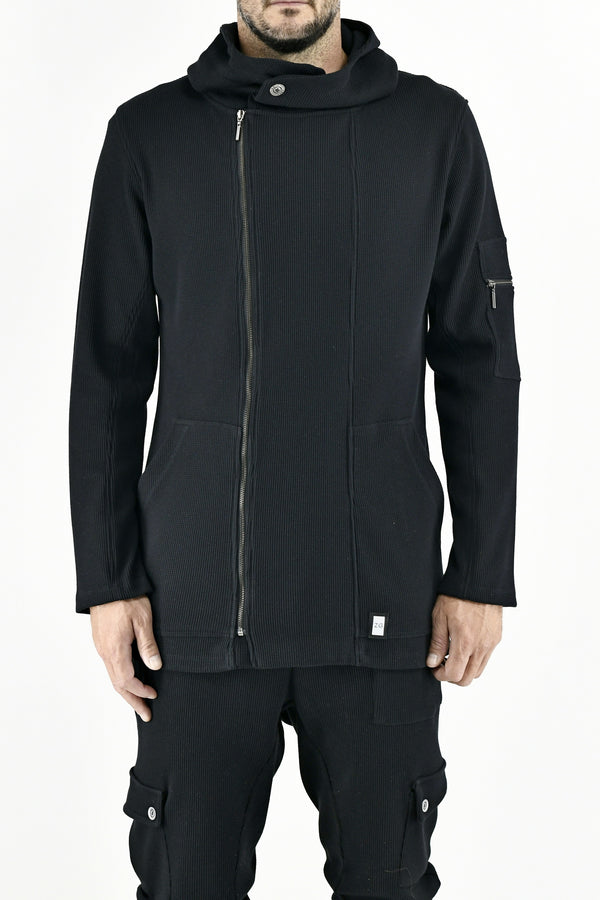 Menswear Waffle knit Parka with Hood  ZG5624