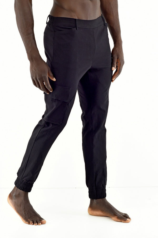 Mens Jogger - Black Double Bengaline ZG5524