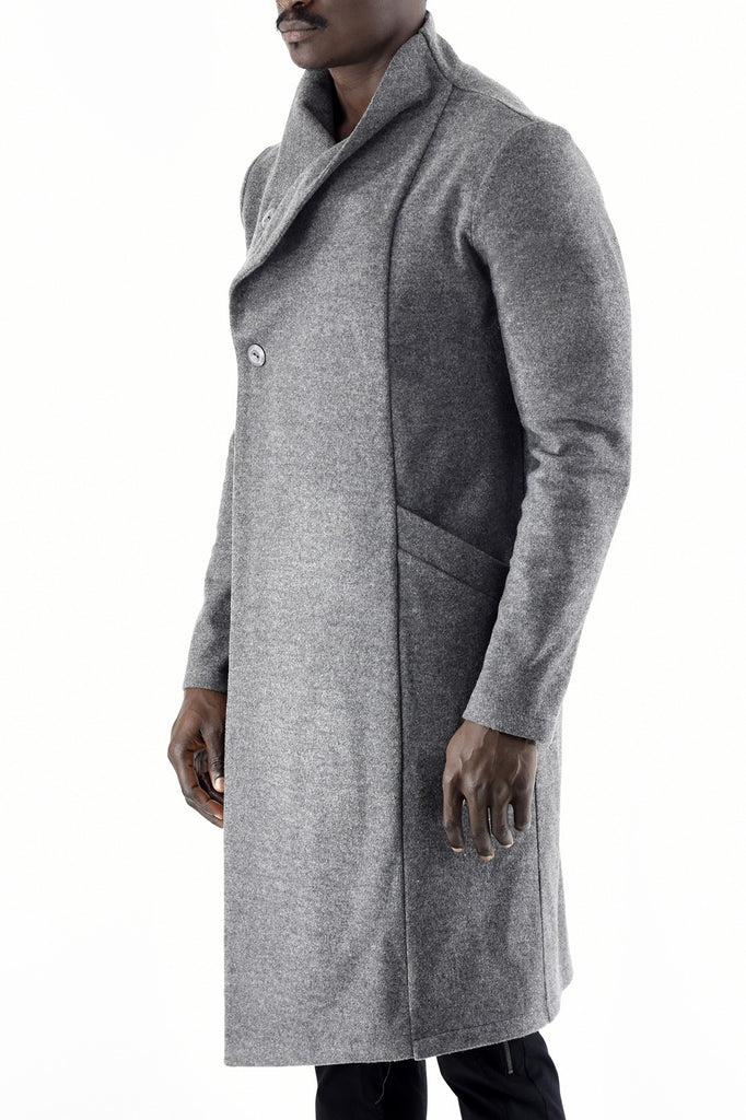 LIGHT MELTON DOUBLE-BREASTED COAT