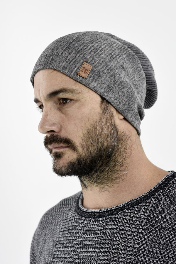 Grey Brushed Rib Beanie ZG5431