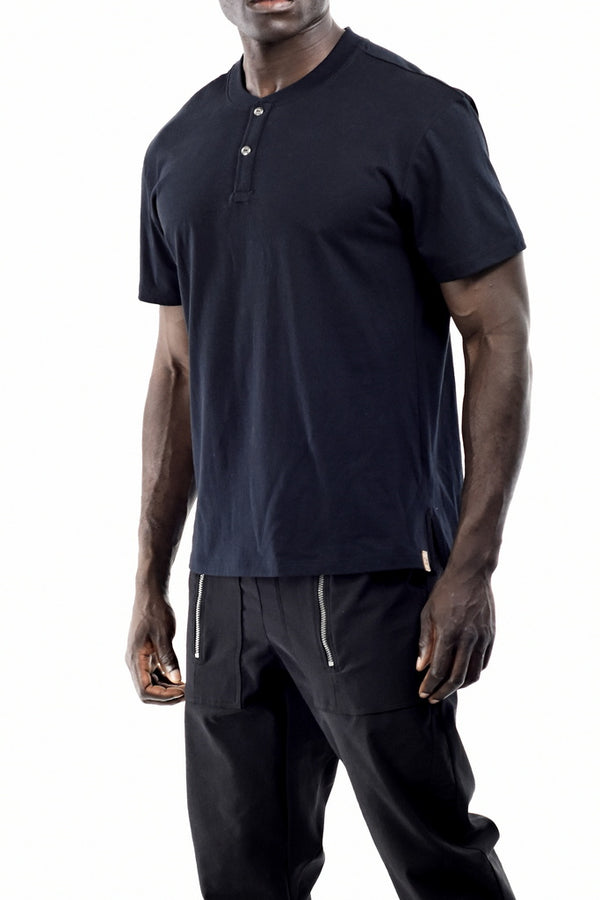 Menswear branded T with placket ZG5490