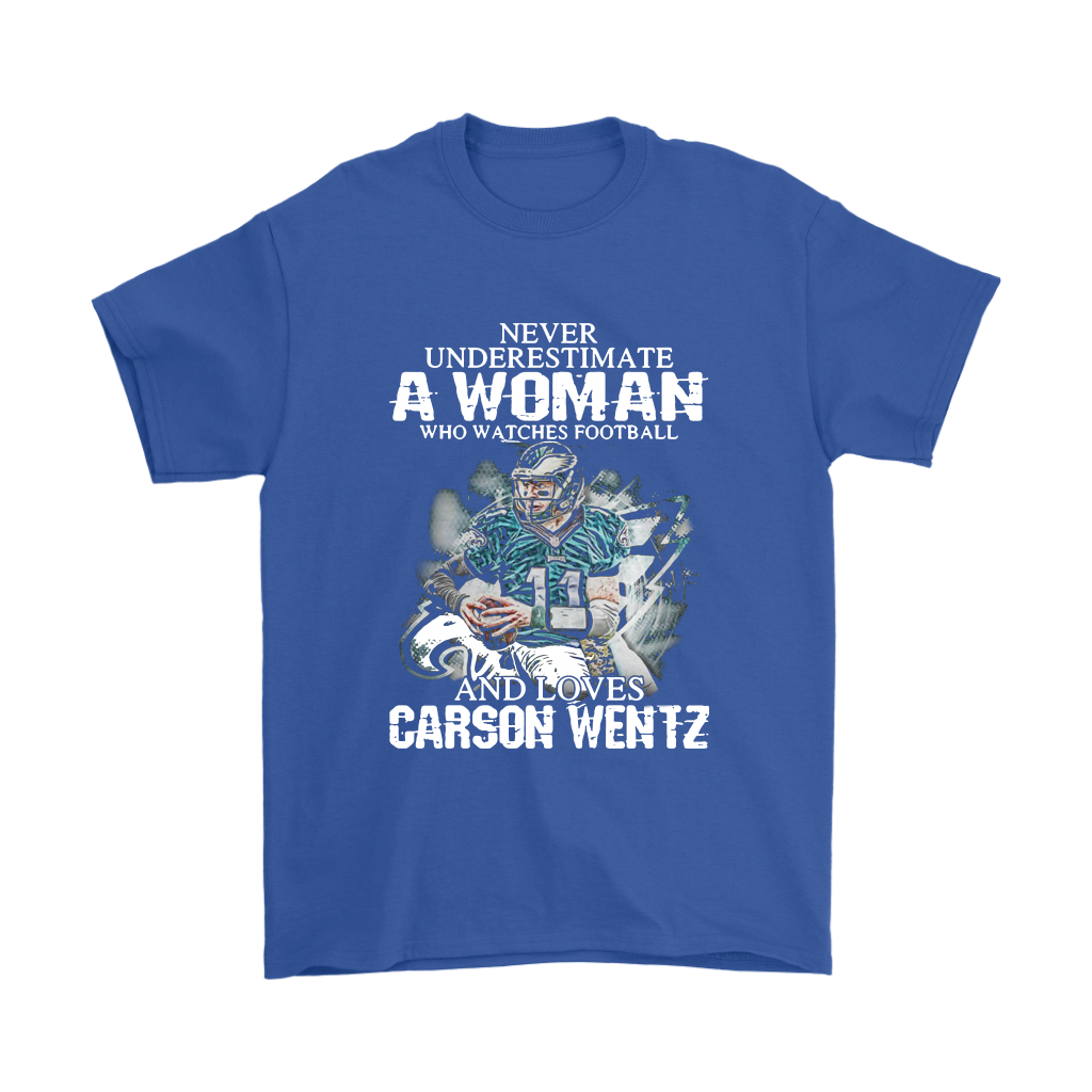 A Woman Watches Football And Love Carson Wentz Sports Shirts – Alottee