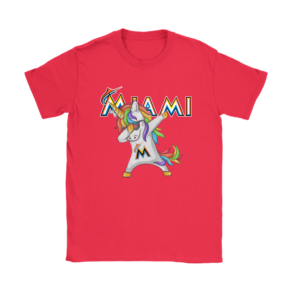 Miami Marlins Unicorn Dabbing Baseball Sports Shirts Women – Alottee