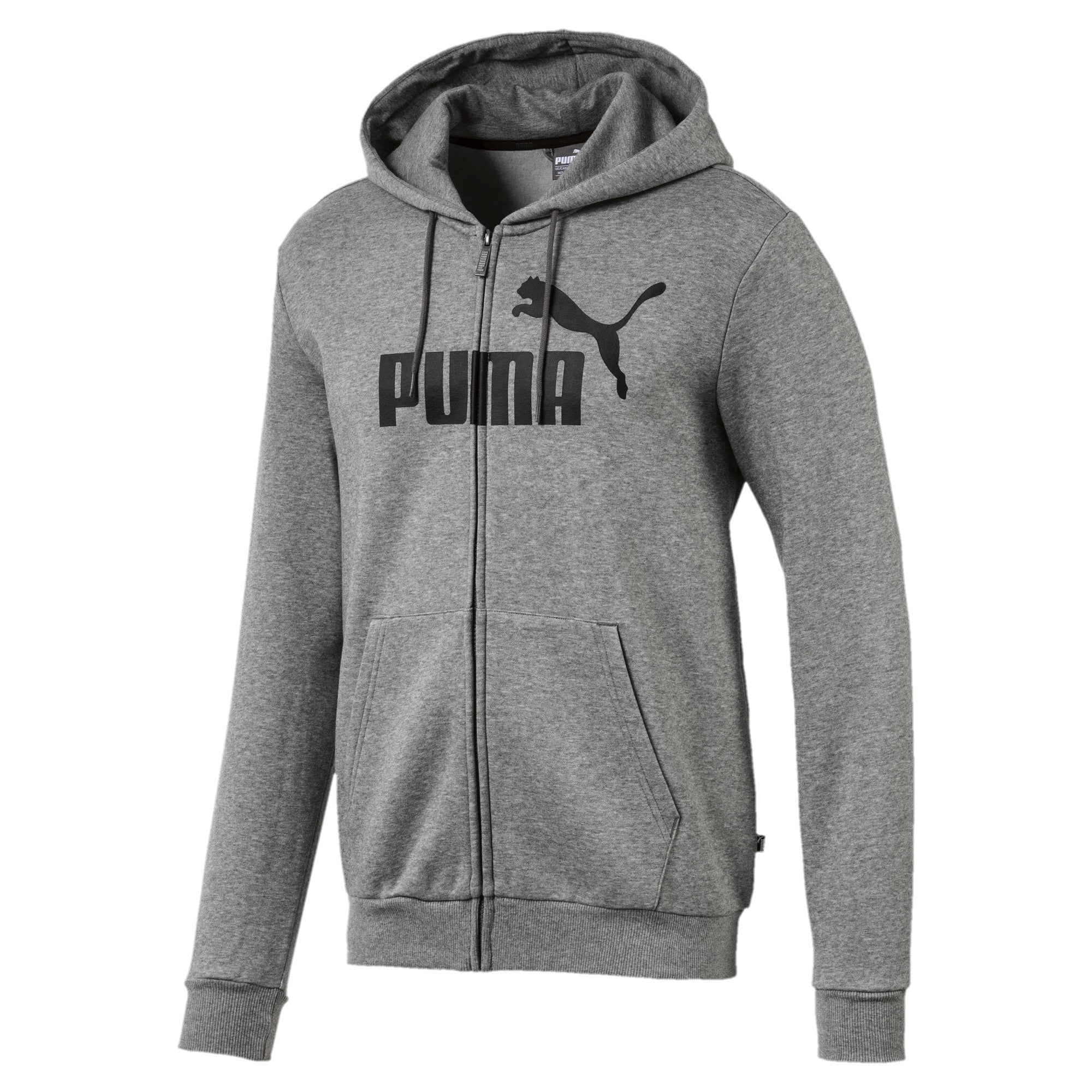 Hoodie puma. Толстовка Puma Essentials Fleece Hooded JKT. Серая толстовка Пума мужская. Куртка ESS FZ Hoody FL. ЗИП худи Пума.