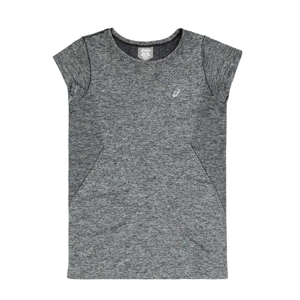 WOMEN'S RACE SEAMLESS SHORT SLEEVE TOP, Slate Grey, T-Shirts & Tops