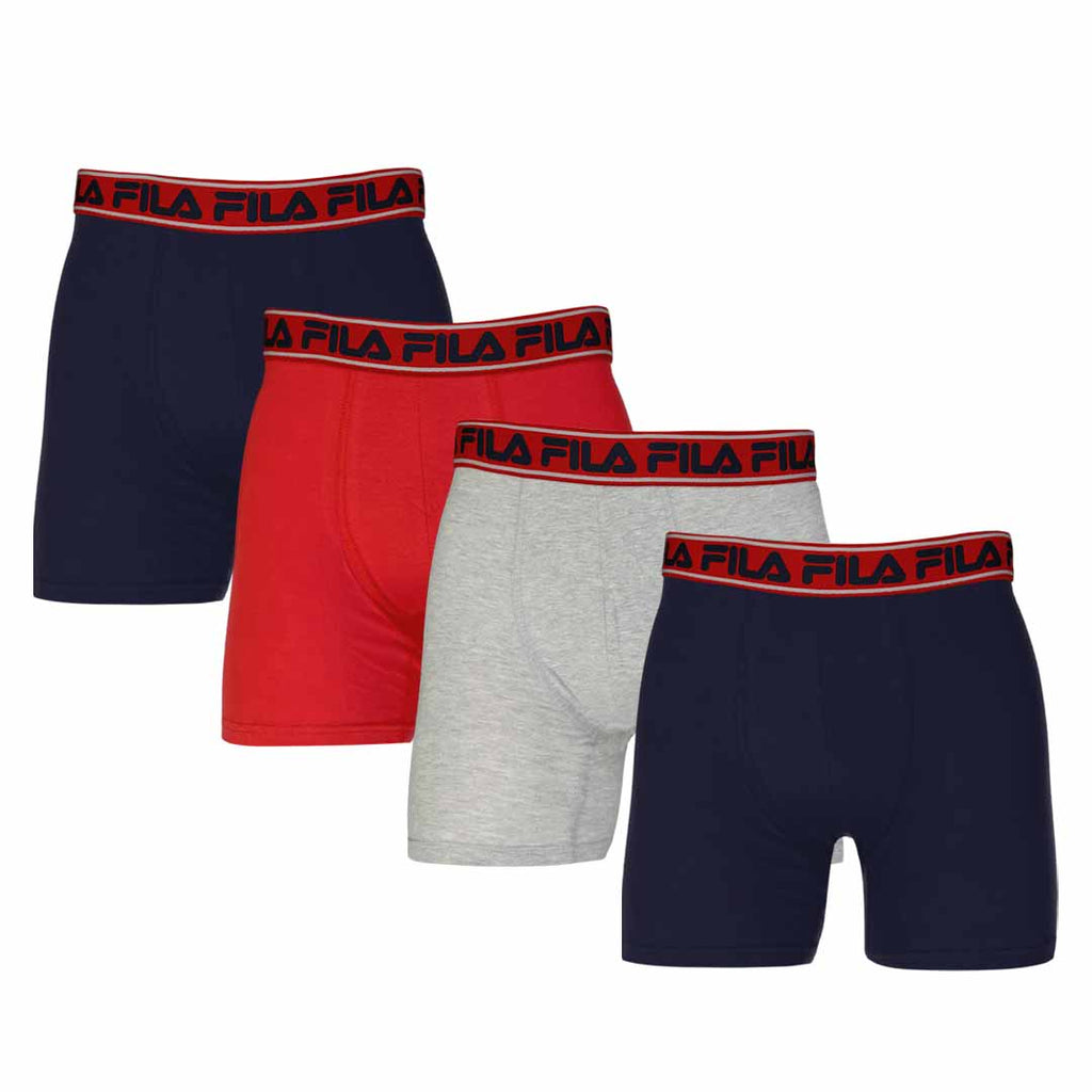 Fila Men's 6 Boxer Brief No Fly Front with Pouch, 4-Pack of 6