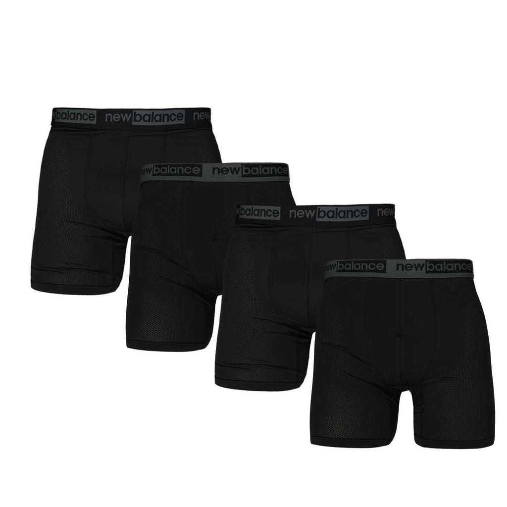 New Balance Men's 5 Performance No Fly Boxer Brief (4 Pack),  Black/Black/Black/Black, Small : : Clothing, Shoes & Accessories