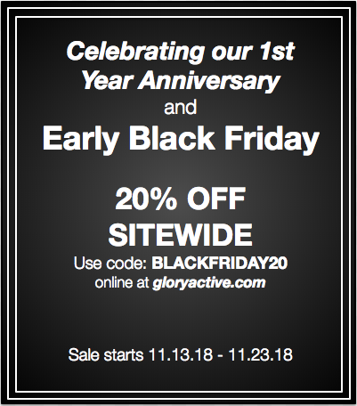 Early Black Friday Sale Deal and First Anniversary Glory Active 2018