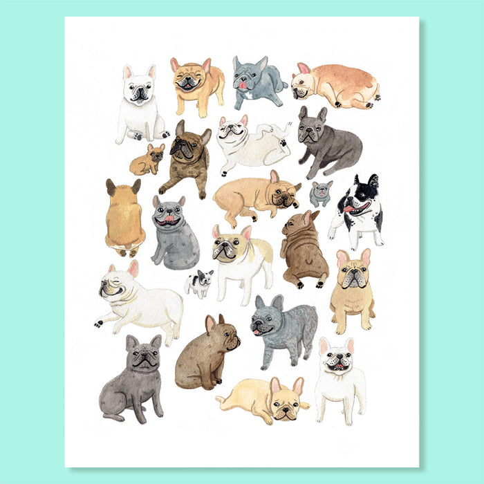 Frenchie Art Print by CACTUS CLUB PAPER • Made In USA — Cactus Club ...