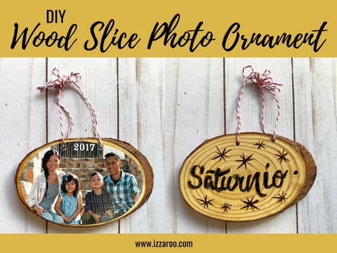 DIY Wood Slice Photo Holiday Christmas Ornaments
