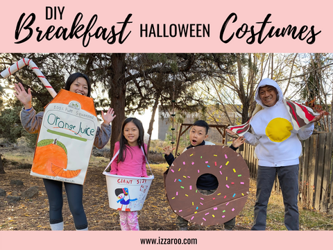 Breakfast theme family halloween costumes