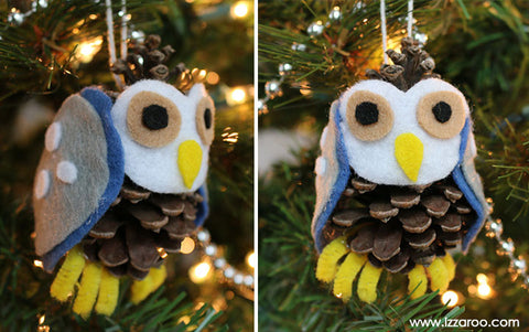 IZZAROO - DIY Owl Pine Cone Ornament
