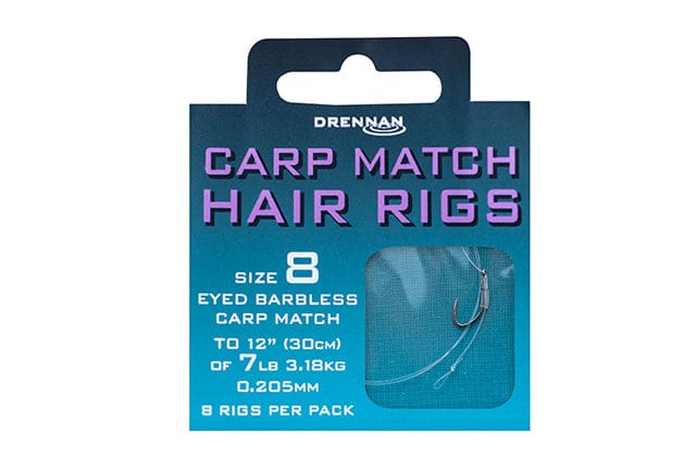 Drennan Carp Feeder Hair Rigs Eyed Barbless Hooks To Nylon – Willy