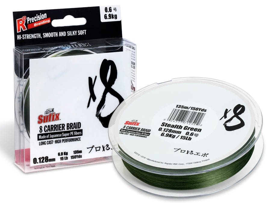 Sufix - 832 Advanced Braid - Low Vis Green - 250m – Willy Worms