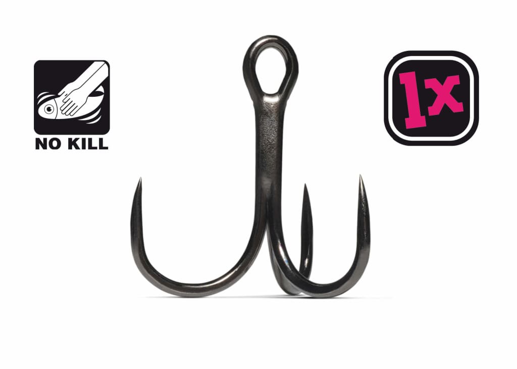VMC - 7554B BN 2X-Strong Inline Treble Hooks (Barbless) – Willy Worms