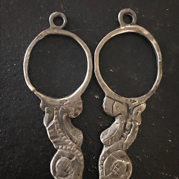 Antique scissor finger rings and hanging loops