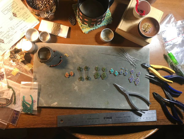 Estyn Hulbert's jewelry workbench