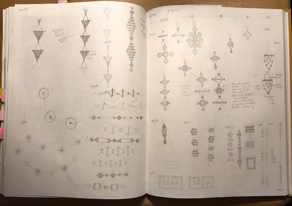 Jewelry design sketchbook by Estyn Hulbert