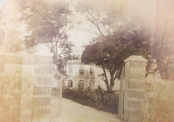 antique photo of Barbados estate house