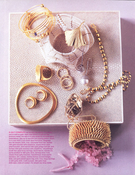 Oprah Magazine featuring Jessica Rose Pearl Ruffle bracelet and Bullet Cuff