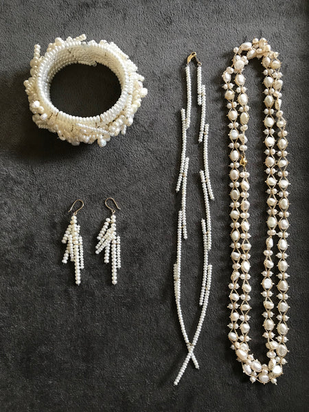 Pearl jewelry set made for bride's wedding